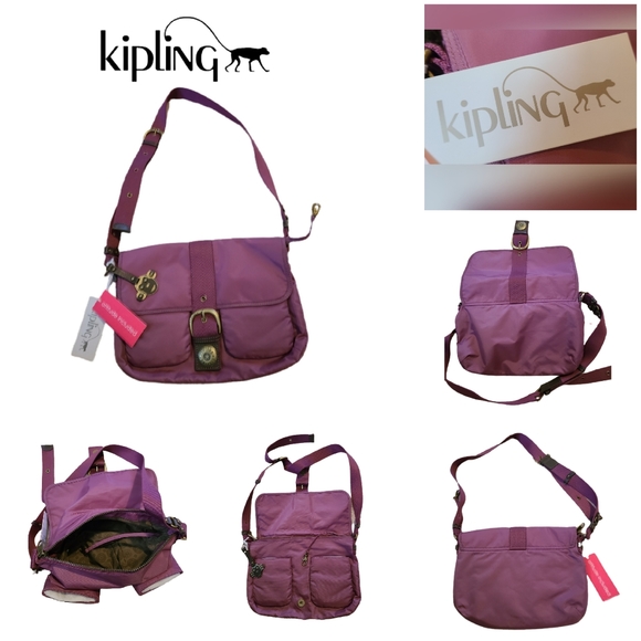 KIPLING CITY YODIE PLUM CROSSBODY BAG NWT1 - Picture 2 of 9
